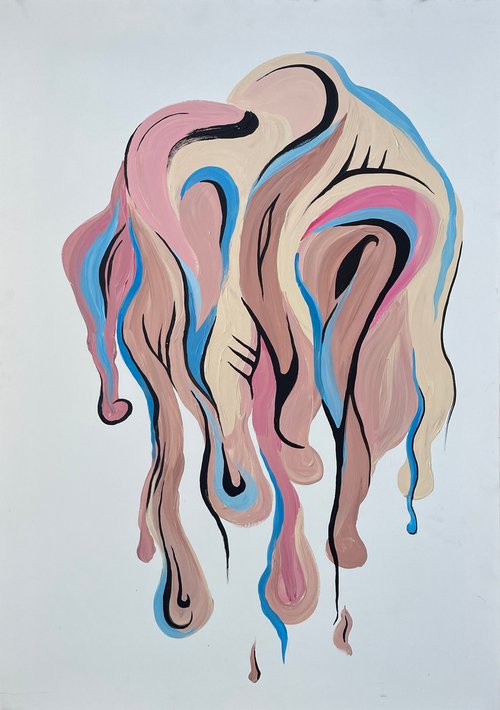 Metamorphoses on canvas beige by Diana Lozko