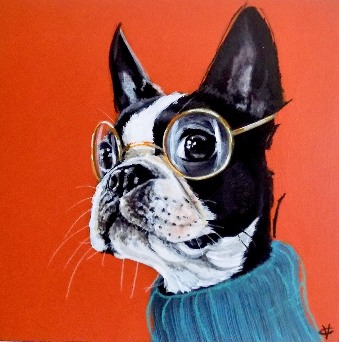 Boston Terrier painting called 'Dexter'
