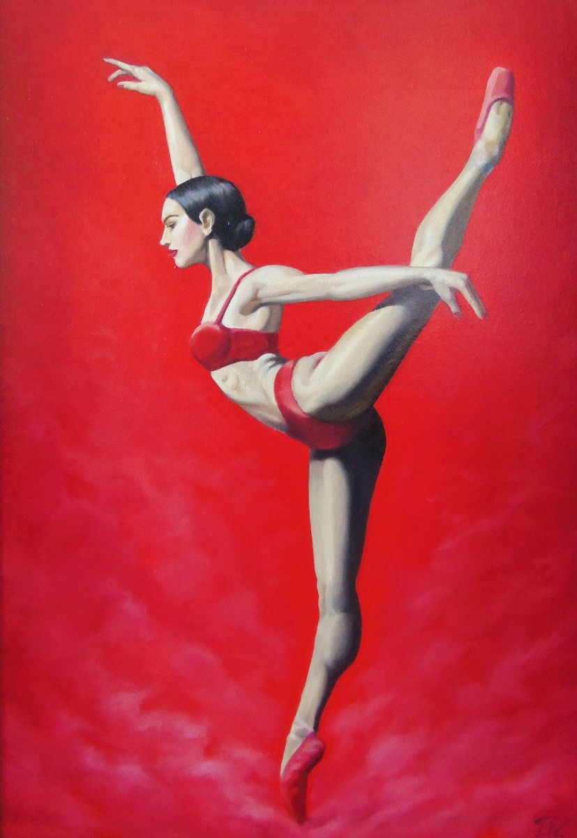 Impressionistic Portrait Oil Painting By Tamar Nazaryan, 20 X 28", Ballerina-6, Original Artwork
