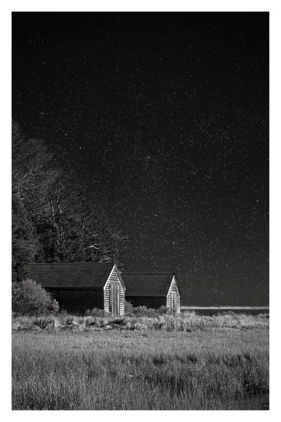 Salt Pond Boat Houses Under the Stars, 24 x 36"