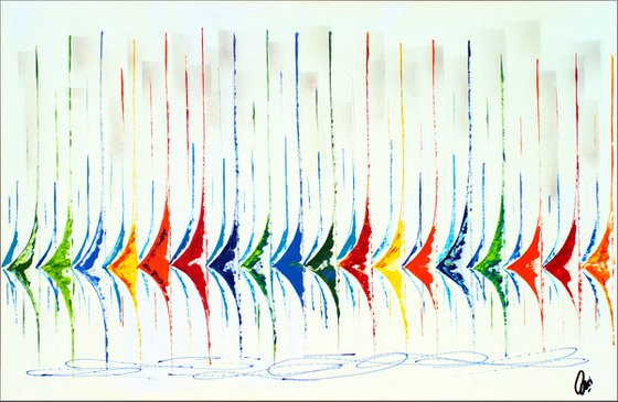 Colorful abstract sailboats - Vibrant Sails