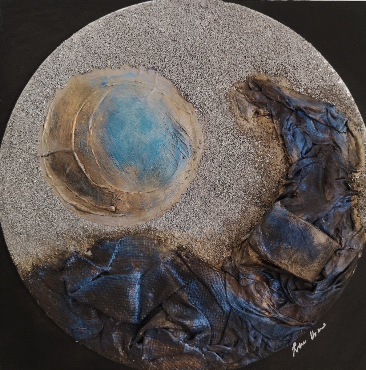 Abstract Painting By Ivana Urso, 12 X 12, Mercury, Original Artwork