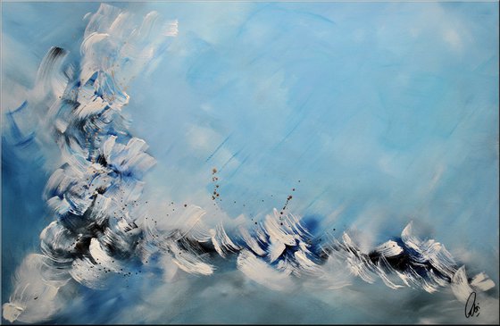 Waterworld  - Abstract Art - Acrylic Painting - Canvas Art - Framed Painting - Abstract Sea Painting - Ready to Hang