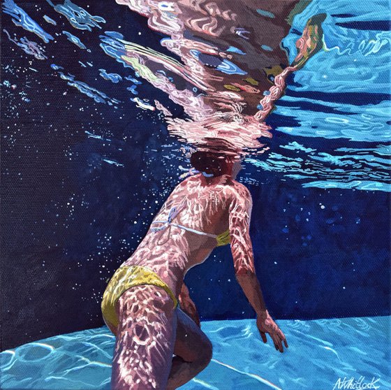 Underneath XXIII - Miniature swimming painting
