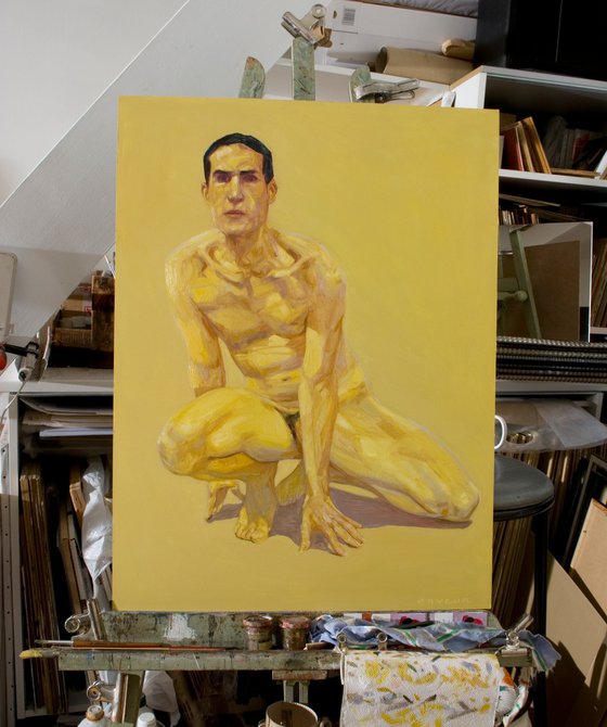 nude yellow selfportrait