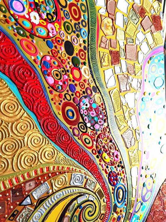 Abstract Klimt. The kiss