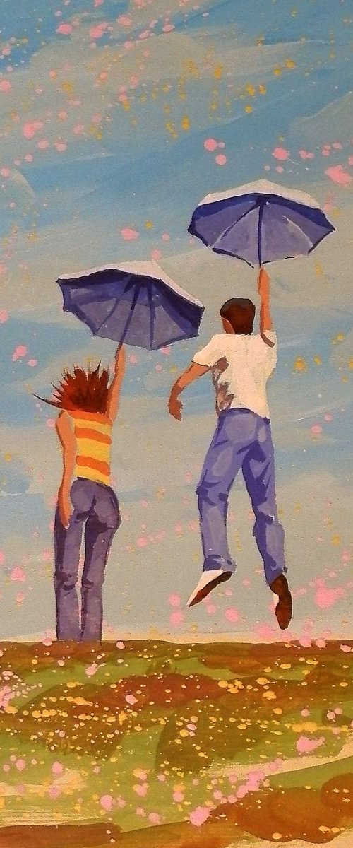 sunny rain, original painting 20x30 cm by Sergey  Kachin