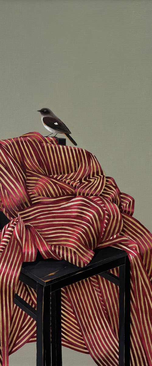 Silk, chair and bird by Kseniya Berestova