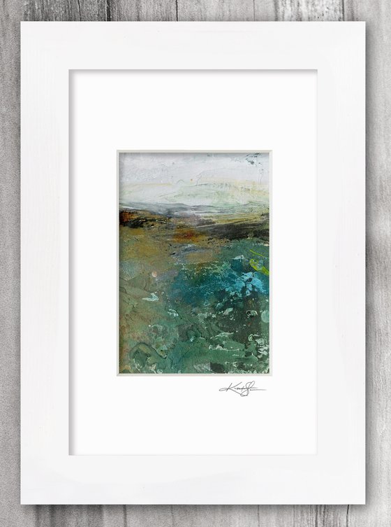 Mystical Land 401 - Small Textural Landscape painting by Kathy Morton Stanion