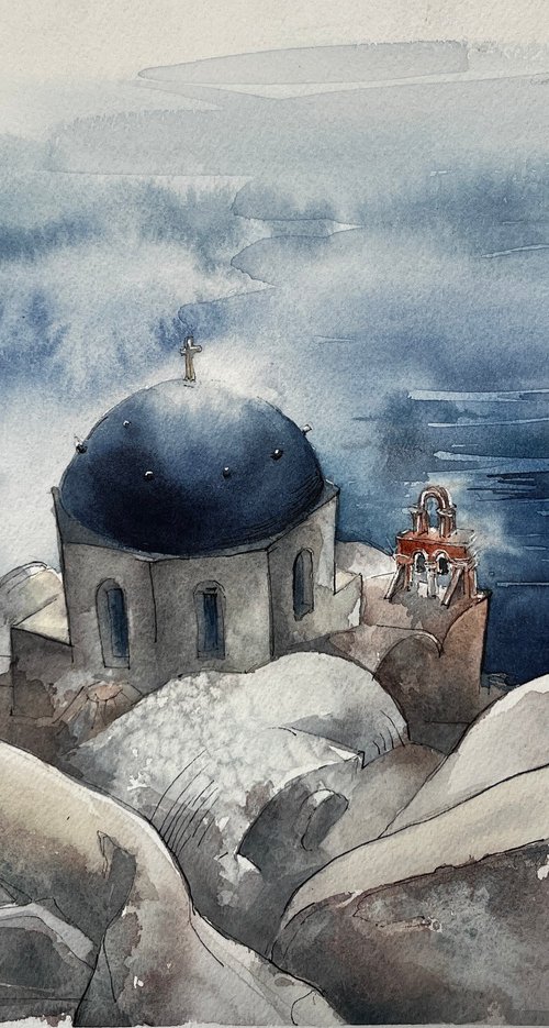 Santorini sketches by Larissa Rogacheva