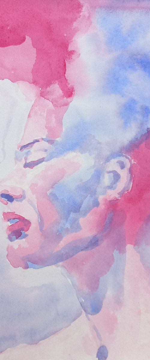 Abstract watercolor portrait 2022 by Tatiana Myreeva