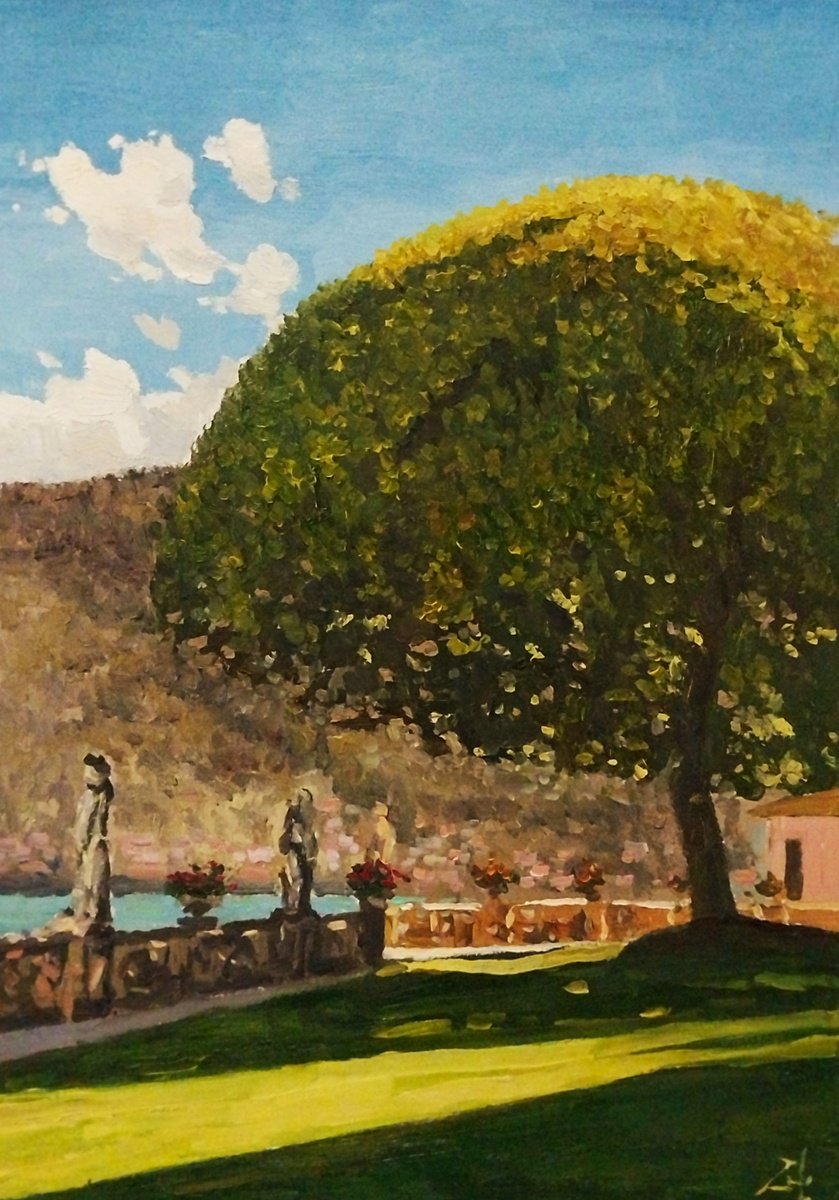 Patio on Lake Como by Vahan Shakhramanyan