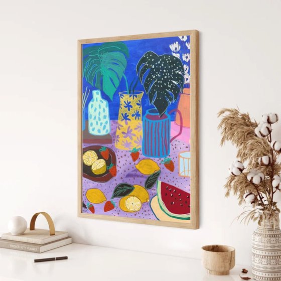 Bold Pastel Still Life