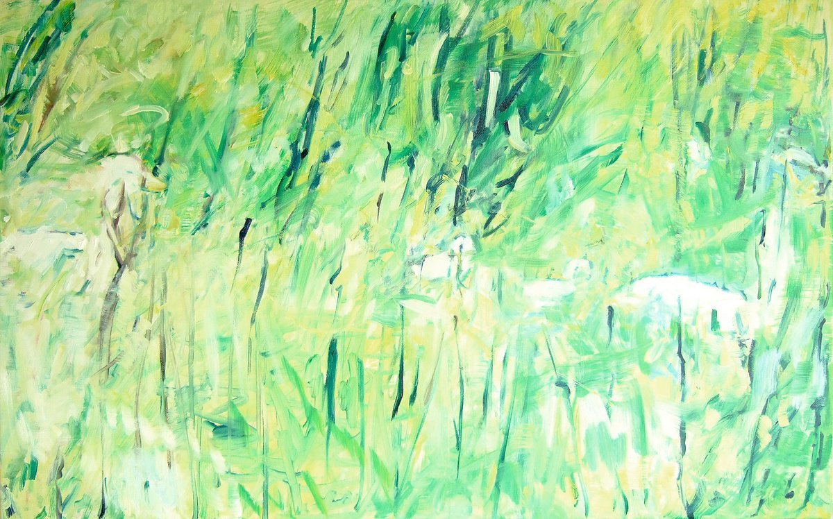 Organic Landscape Oil Painting By Sebastian Rudko, 31 X 20", Refuge, Original Artwork