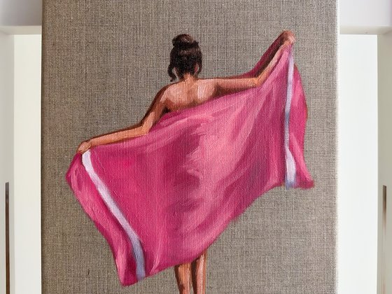 Woman with Pink Towel