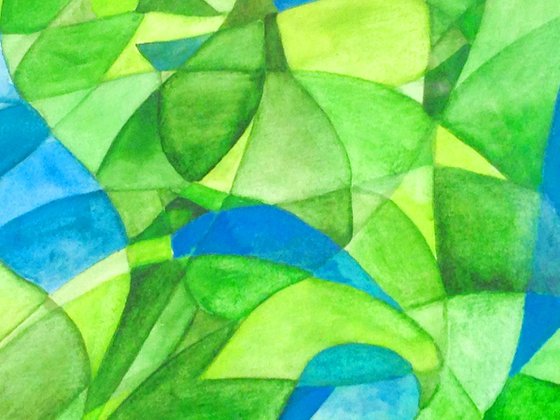 Abstract Green Leaves
