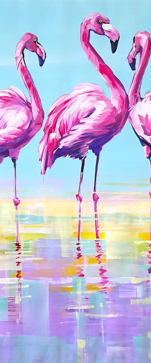 Flamingos by Trayko Popov