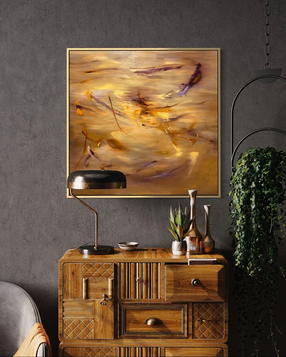 Breath of wind - Abstract warm painting