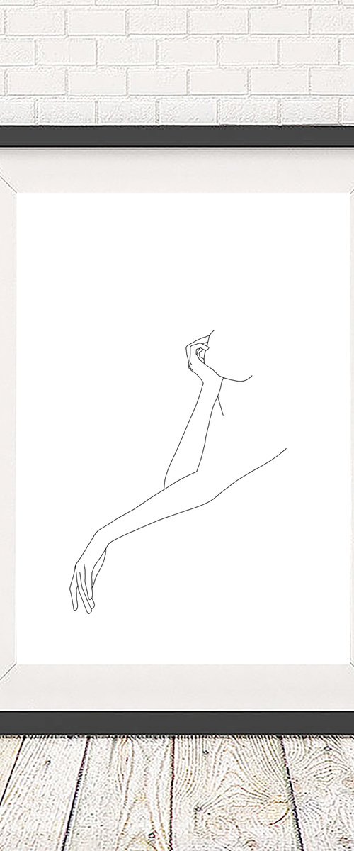 Waiting pose - Cara - Art print by The Colour Study