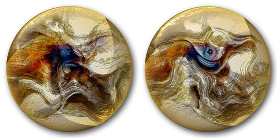 Mundos III/XL large circular diptych, set of 2