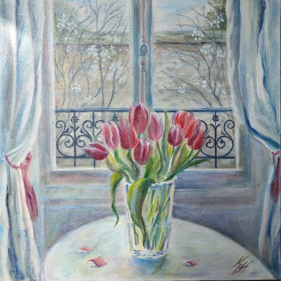 French window in spring