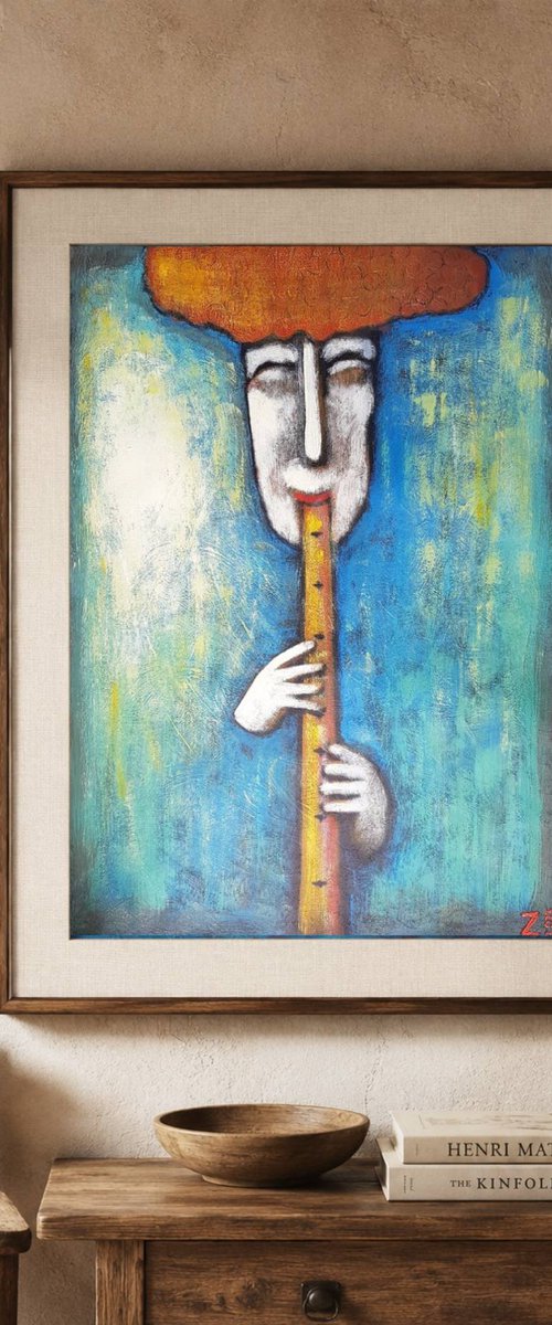 Pipe Musiek II (60cm x 84cm x 0.1 cm) by Zhana Viel