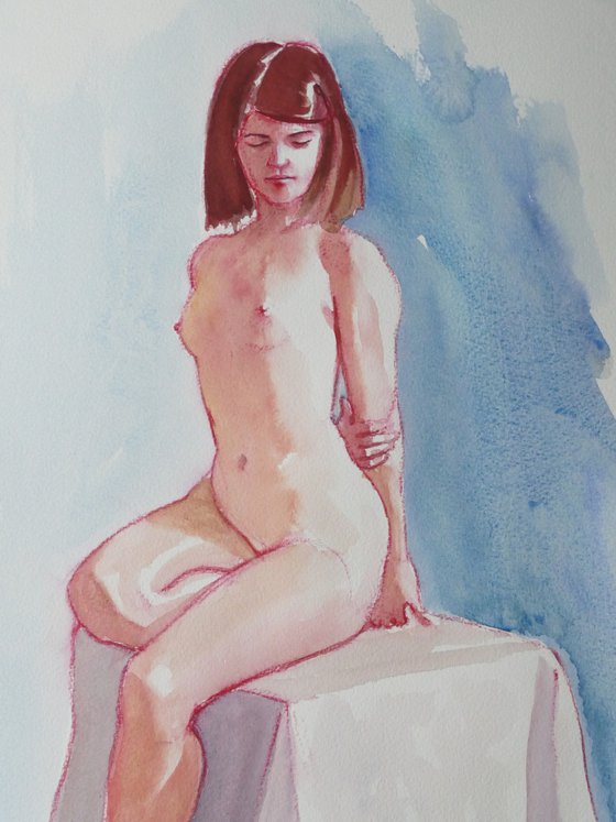 Seated female nude