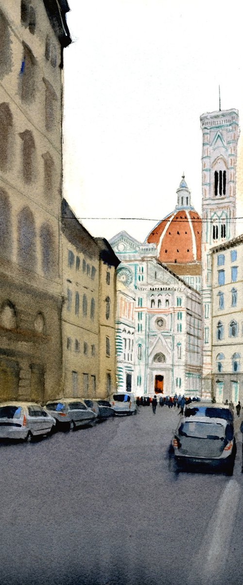 Toward the Cattedrale di Santa Maria del Fiore, Florence by Ramesh Jhawar