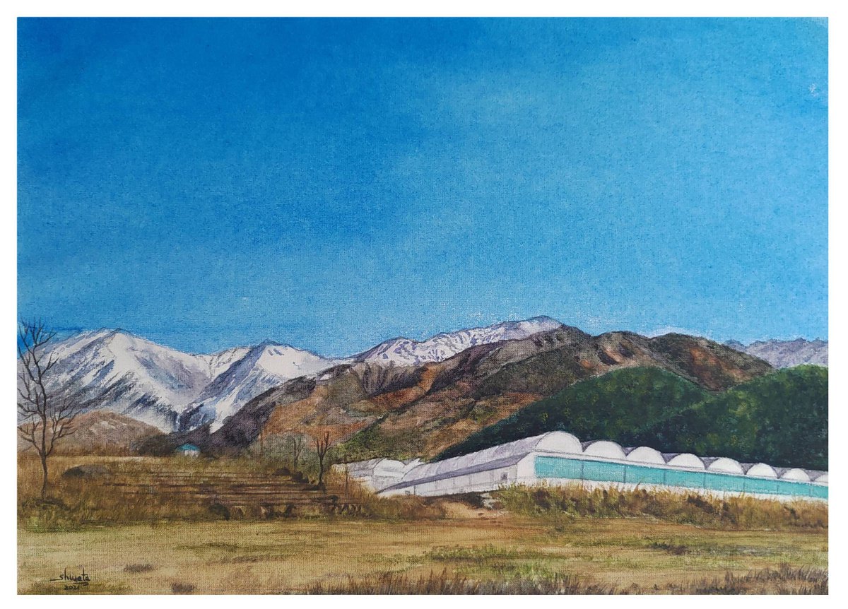 Photorealistic Landscape Watercolour By Shweta Mahajan, 16 X 12", Snow Capped Mountains, Original Artwork