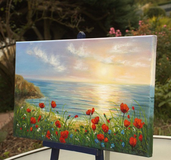 Poppies by sea