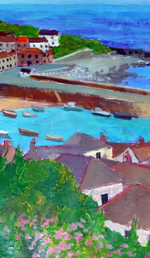 Mousehole harbour view. by Tim Treagust