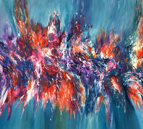 Slim: Turquoise Abstraction 1 by Peter Nottrott