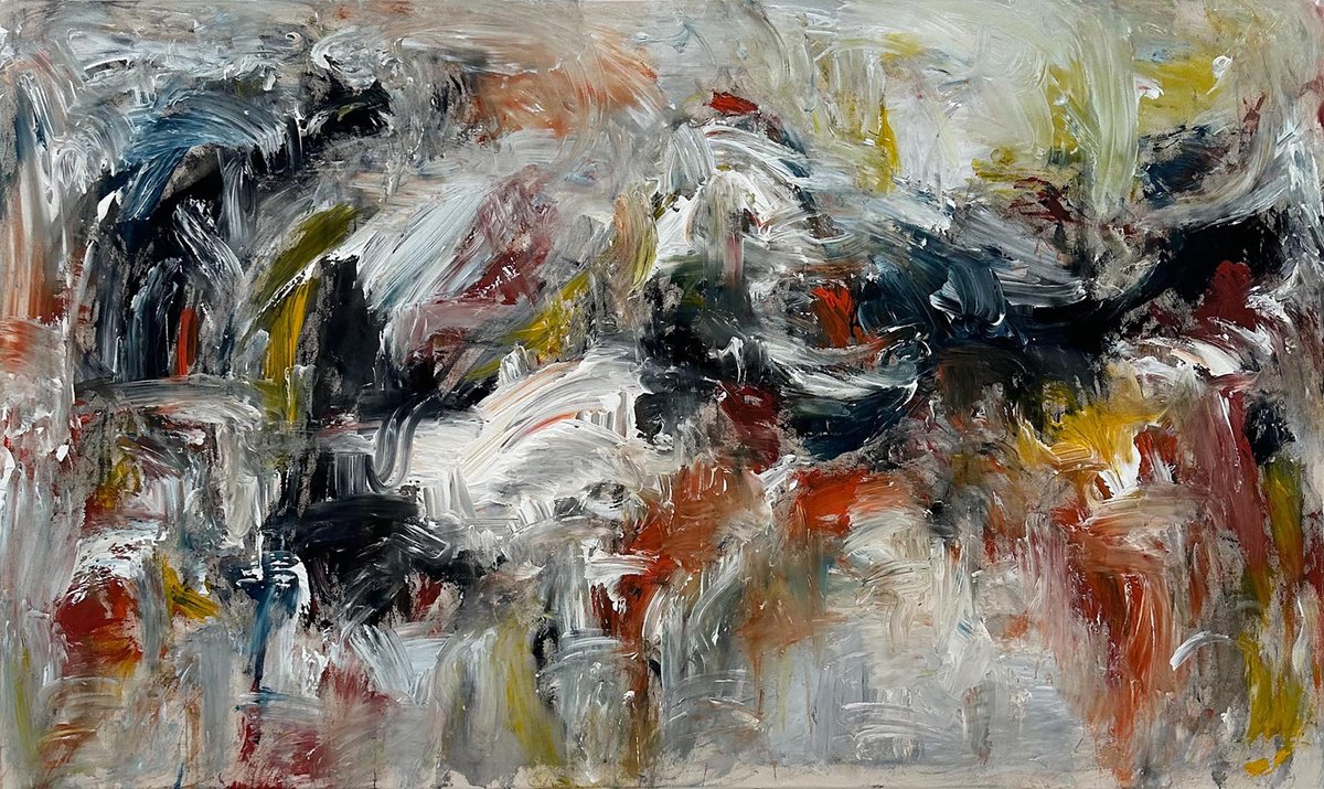 Abstract Oil Painting By Omar Obaid, 67 X 39", The Chosen Path, Original Artwork