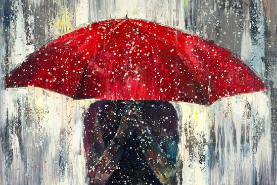 'Red Umbrella Rain'