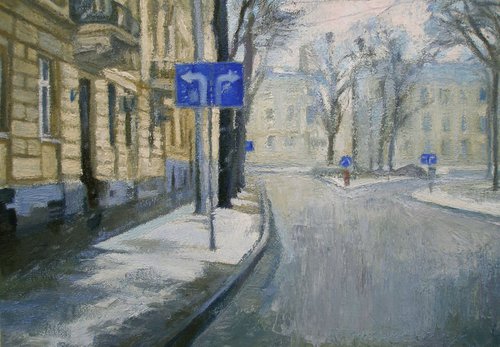 Snowing by Olena Kamenetska-Ostapchuk