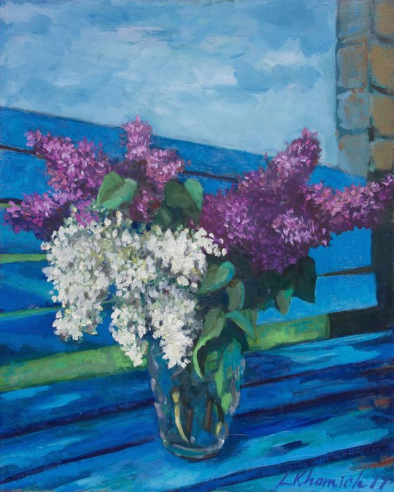 Lilac Painting, Original Still life, Original Flower, Unique Flowers, Realism Artwork
