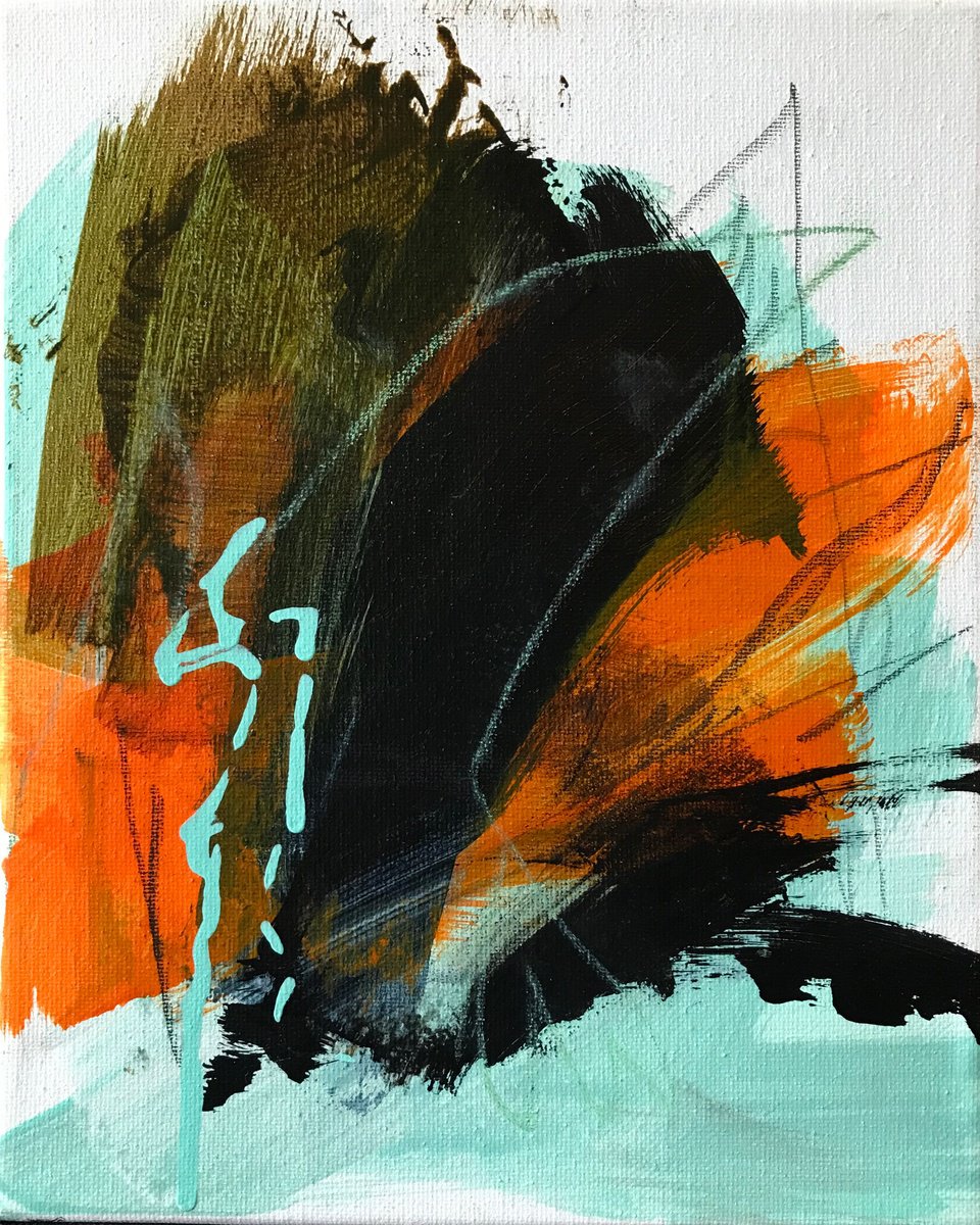 Organic Abstract Acrylic Painting By Kris Haas, 8 X 10", It Is Time, Original Artwork