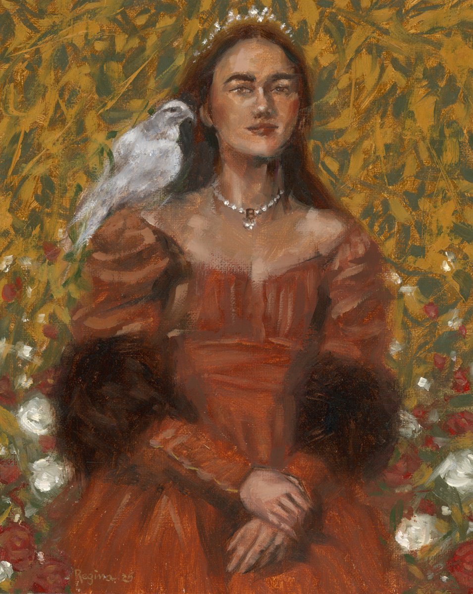 Impressionistic Portrait Oil Painting By Regina Mailloux, 11 X 13", "The Most Happy", Original Artwork