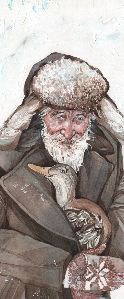 Old Man With His Goose by Daria Maier