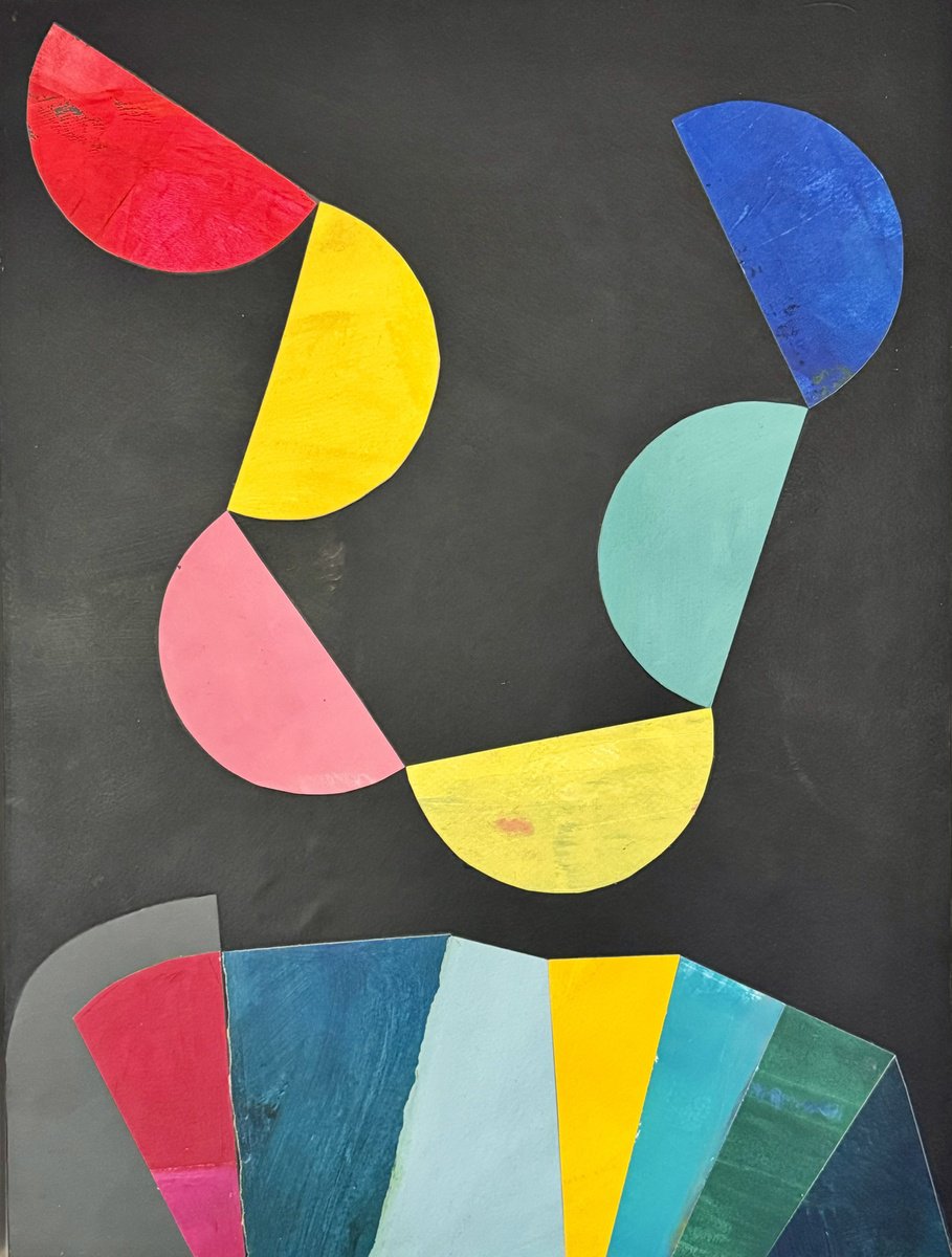 Geometric Abstract Acrylic Painting By Domenica Brockman, 19 X 26, Jubilee, Original Artwork