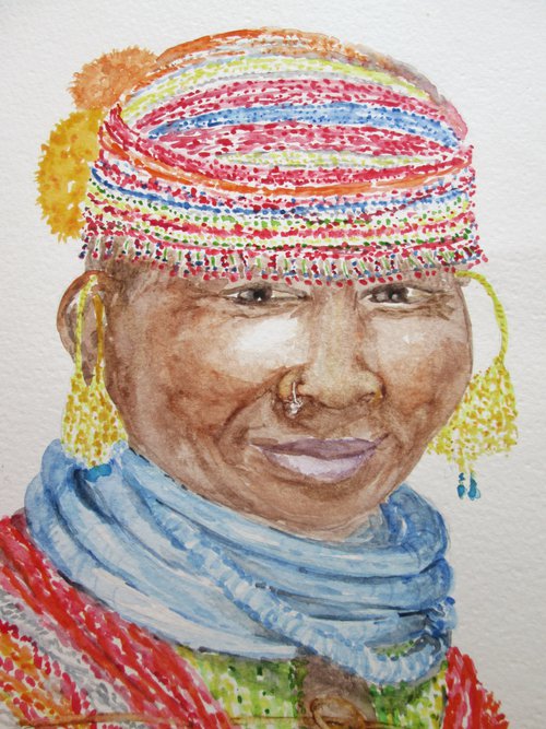 Gorait Tribe in India Girl in native dress by MARJANSART