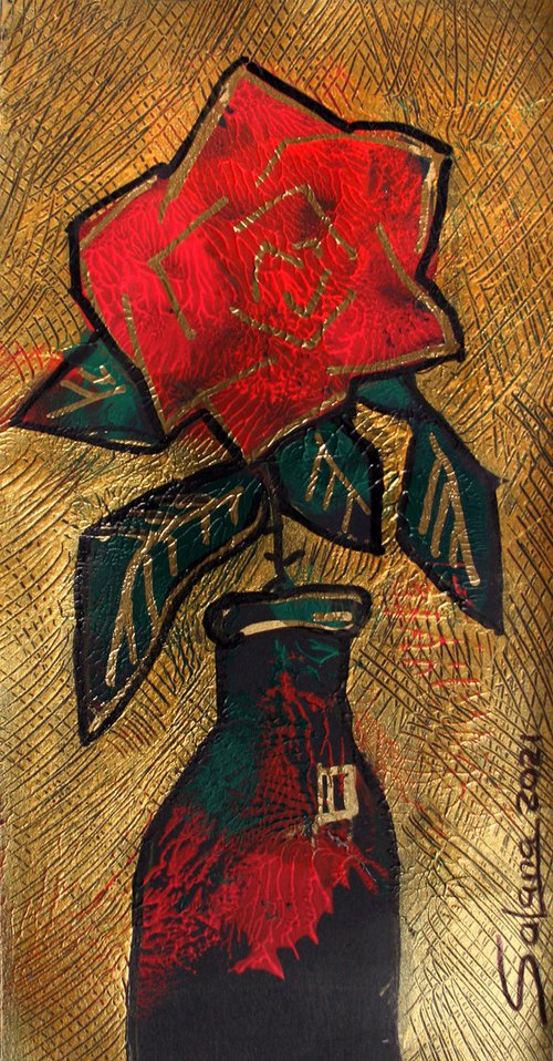 Rose stylized I /  ORIGINAL PAINTING by Salana Art Gallery