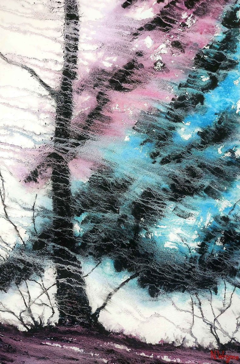 Impressionistic Botanical Watercolour By Neil Wrynne, 15 X 22", In Lonely Lands, Original Artwork