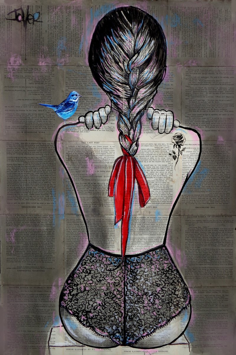 Impressionistic Ink Drawing , The Wild Rose By Loui Jover, 26 X 39, Artwork For Sale On Artfinder
