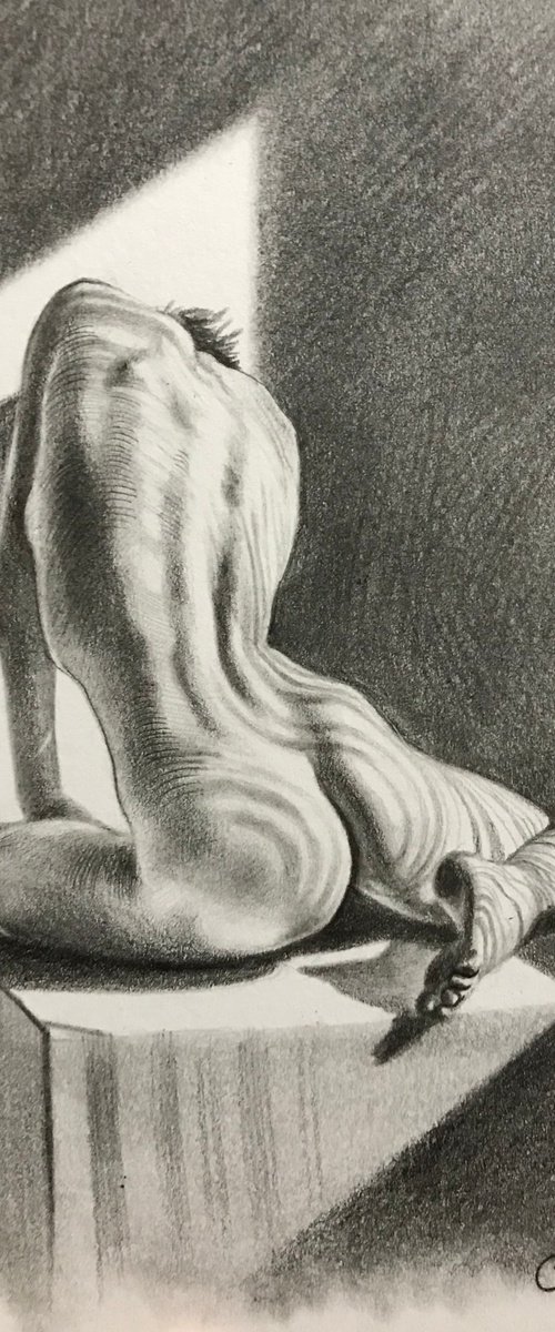 The figure of a girl from the rear by Kakajan Charyyev
