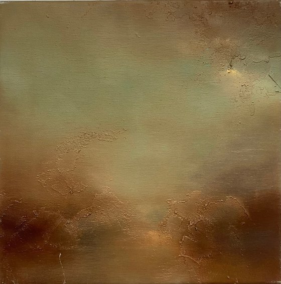 "Look at the sun" 30x30 cm (2023) by Elena Troyanskaya