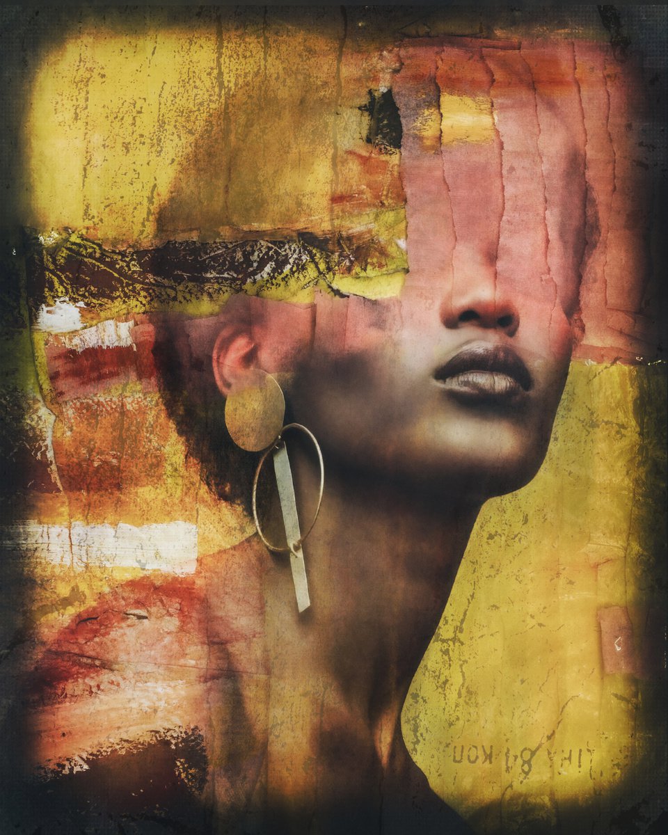 Art Color Face Vol. 55 - Yellow day 8. Art portrait on canvas by Elmira Namazova