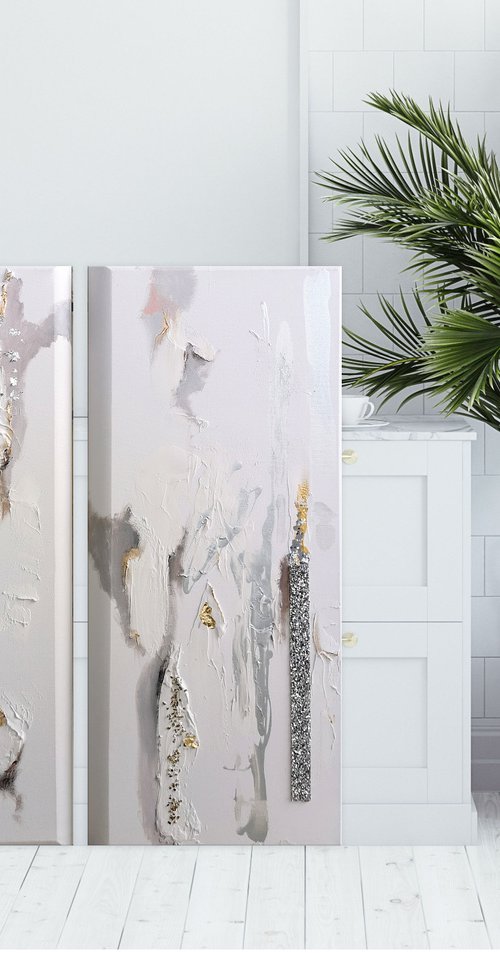 White Paintings, Shining Canvas art by Annet Loginova