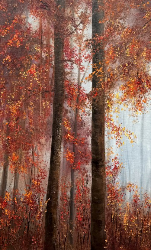 Autumn Forest in the Fog by Tanja Frost