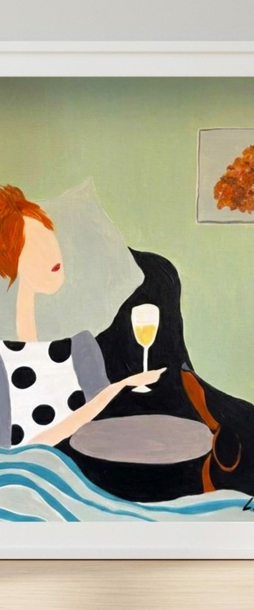 Dachshund and Polka Dot Beats by Liudmyla Levitas